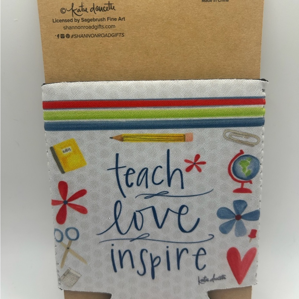Teach Love Inspire Neoprene Drink Sleeve - OSFM NWT - Teacher gifts - Picture 2 of 2